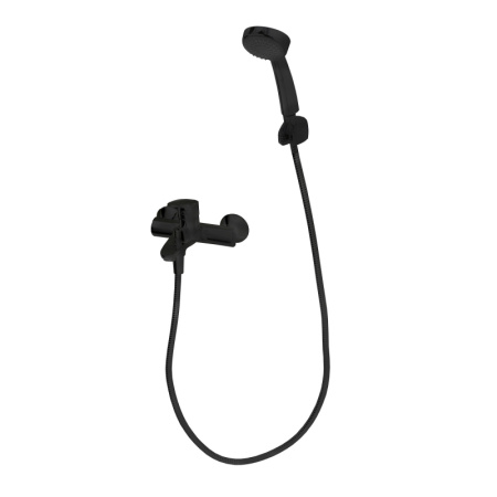 Смеситель для ванны с коротким изливом  Bravat Drop, черный F64898BM-B