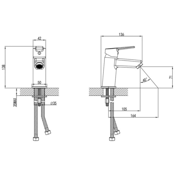 Смеситель для умывальника Milardo Stripe (STRSB00M01)