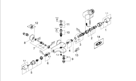 Термостат для душа GROHE Grohtherm 1000 34550 000 (34550000) хром