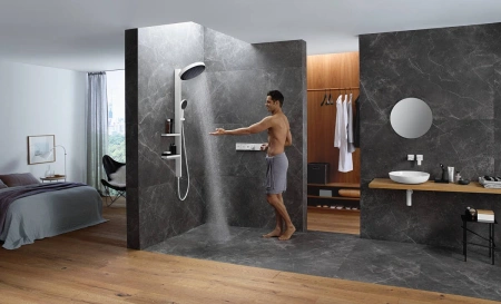 Термостат для душа на 2 потребителя Hansgrohe RainSelect 15380700 белый матовый 