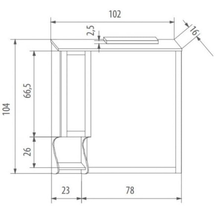 Зеркальный шкаф Eban Singolo FCPLS102DN noce*1