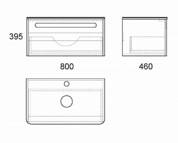 Тумба под раковину Owl 1975 Als, 80 см OW09.01.00