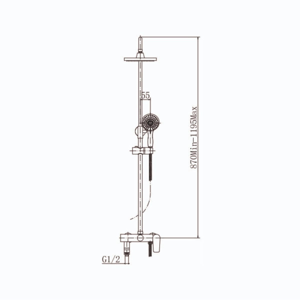 Душевая система с изливом Fashun A2452-7