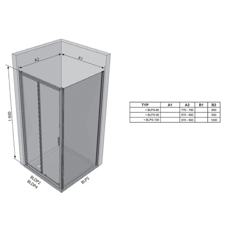 Боковая стенка Ravak Blix BLPS-100 9BHA0U00ZH