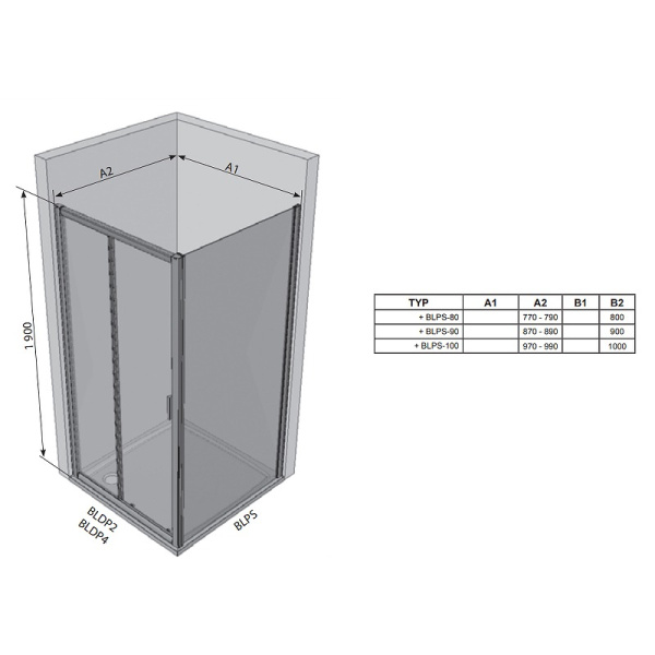 Боковая стенка Ravak Blix BLPS-100 9BHA0U00ZH