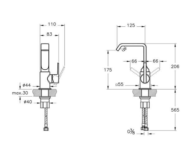 Смеситель для раковины Vitra Suit A4261639