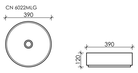 Раковина накладная (39х39) Ceramica Nova ELEMENT CN6022MLG