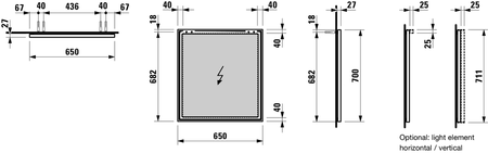 Зеркало Laufen Frame 65x70 4.4740.3.900.144.1