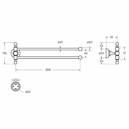 Полотенцедержатель Cezares Aphrodite APHRODITE-TD09-01-Sw
