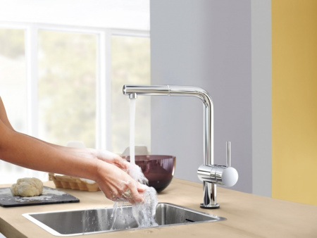 Смеситель однорычажный для мойки, 1/2" Grohe Minta 31375 DC0 (31375DC0) суперсталь