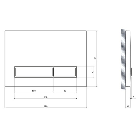 Инсталляция для унитаза Cersanit VECTOR 40 + BLICK пластик хром матовый 64118