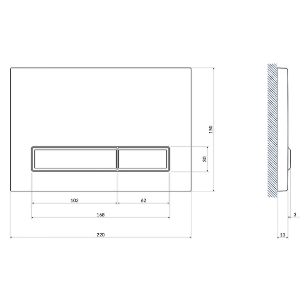 Инсталляция для унитаза Cersanit VECTOR 40 + BLICK пластик хром матовый 64118