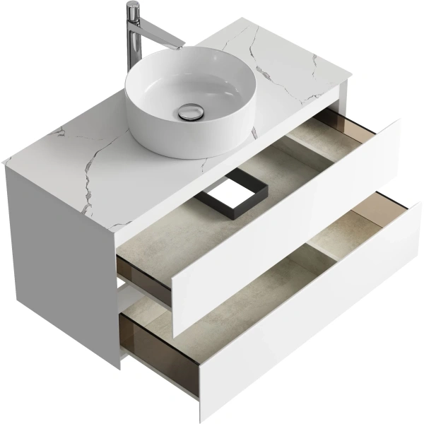 Тумба без раковины 100 см Aqwella Geometria GE01102WM белый матовый