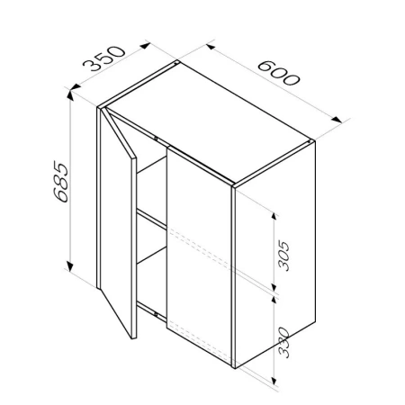 Шкаф подвесной 60 см шкаф Am.Pm Func M8FCH0602WM белый матовый