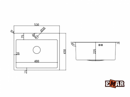 Мойка EMAR EMB-115 Dark