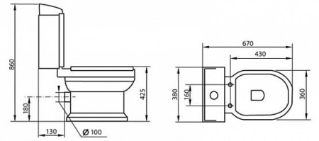 Крышка-сиденье Cezares Laredo CZR-165W-S-Cr