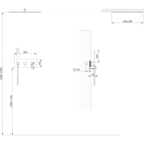 Душевой комплект ABBER Daheim AF8221SP скрытого монтажа без излива, сатин