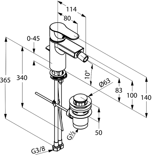 Смеситель для биде Kludi Objekta 324160575