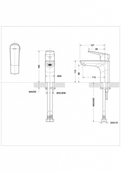 Смеситель для раковины Bravat Real F1121179CP