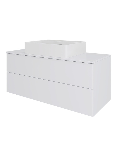 Тумба с раковиной подвесная 100 см, Orange Otto Ot-100TuMDF+B04-500W белый глянец