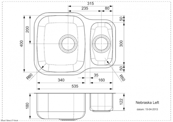 Мойка кухонная Reginox Nebraska U 43374