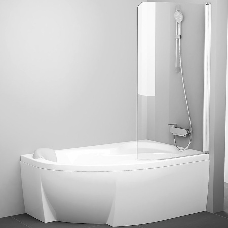 Шторка на ванну (100х150) Ravak Chrome CVSK1 Rosa 160/150 R 7QRS0100Y1 Transparent