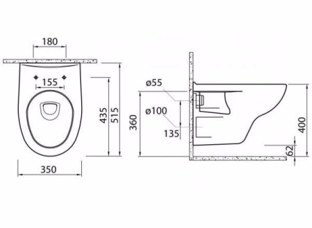 Унитаз подвесной BelBagno Linea BB9363CH