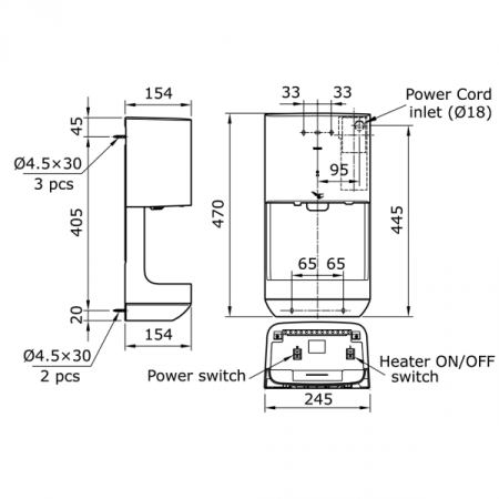 Сушилка для рук Toto Public TYC324W