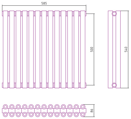 Полотенцесушитель Водяной Сунержа Эстет-00 (50х58) 13 секций Золото 03-0332-5013