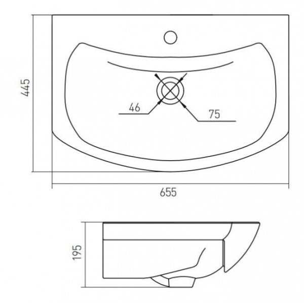 Тумба с раковиной Акватон Альпина 65 яблоня локарно