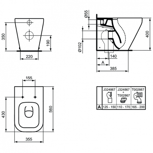 Унитаз приставной Ideal Standard Tonic II K317301