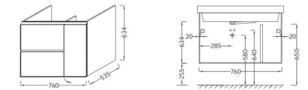 Тумба для раковины Jacob Delafon Soprano EB1330-E15
