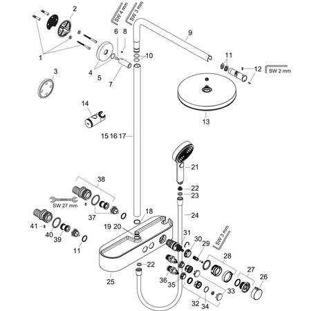Душевая система Hansgrohe Pulsify Showerpipe 260 1jet 24220700 белый матовый