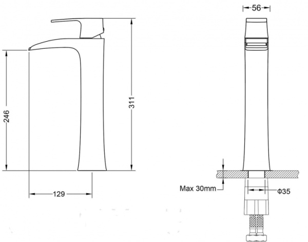 Смеситель для раковины Timo Lumi 4211/00F chrome