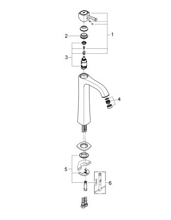 Смеситель для раковины высокий Grohe Grandera 23313 000 (23313000) хром