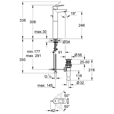 Смеситель для раковины Grohe BauLoop 32856 000 (32856000) хром