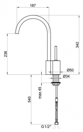 Смеситель для мойки Webert Omega OM920302 chrome