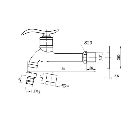 Сливной кран Bronze de luxe 21598/2