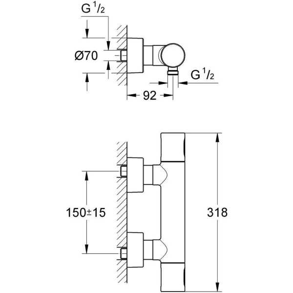 Термостат для душа Grohe Grohtherm 3000 Cosmopolitan 34274 000 (34274000) Термостат для душа Grohe Grohtherm 3000 Cosmopolitan 34274 000 (34274000)