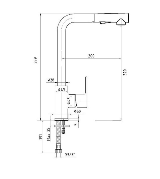 Смеситель для кухни E.C.A. Nita 102118128EX