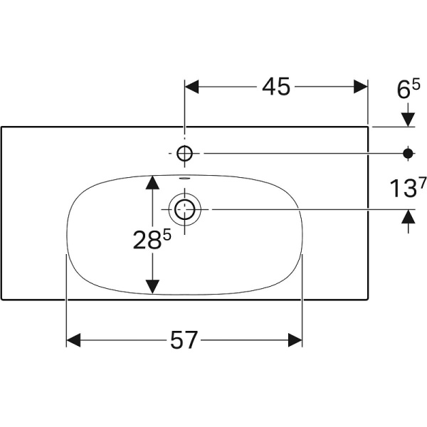 Раковина полувстраиваемая Geberit Acanto Compact 90 500.633.01.2