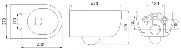 Комплект унитаза с инсталляцией Berges Wasserhaus Ego Rimless 043231