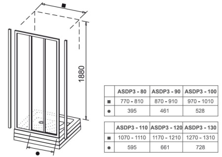 Дверь для душа Ravak Supernova ASDP3 00VD0102Z1