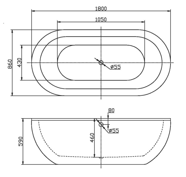 Акриловая ванна (170х79) BelBagno BB13-1700 Акриловая ванна (170х79) BelBagno BB13-1700