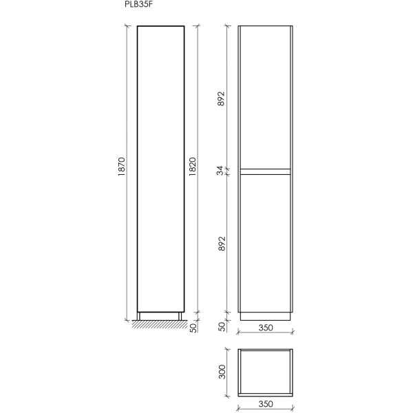 Шкаф-пенал напольный Sancos Libra Floor PLB35FW белый глянец