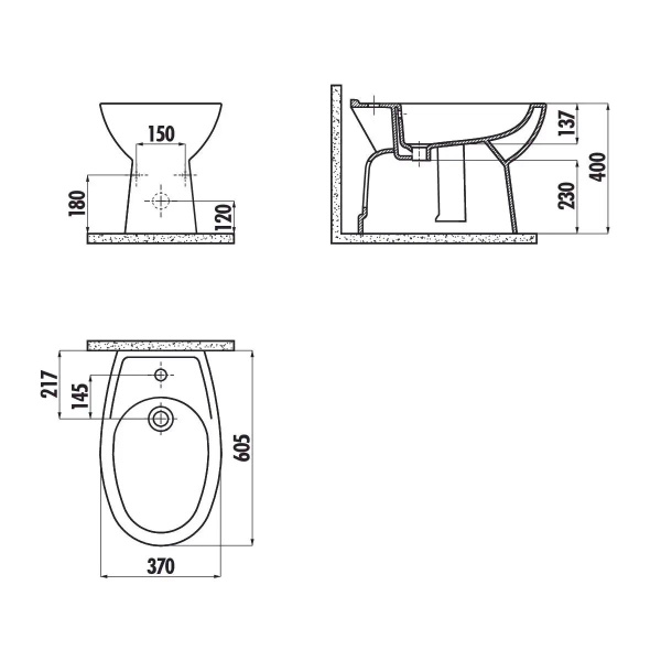 Напольное биде Creavit Sedef SD500-00CB00E-0000