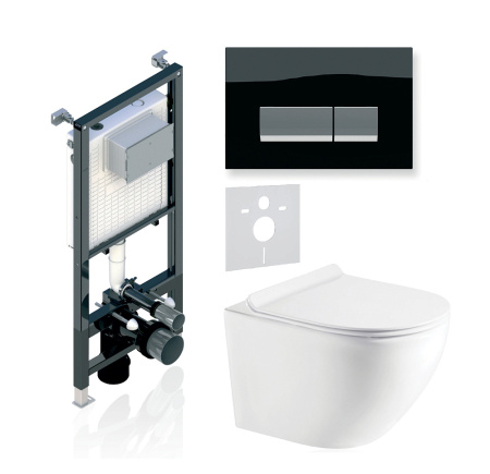 Комплект 3в1 Koller Pool Alcora ST 1200+INTEGRO Black Glass+ROUND