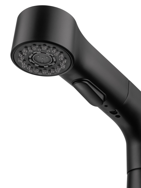 Смеситель для раковины с выдвижным изливом WONZON & WOGHAND, черный матовый WW-121B108-MB