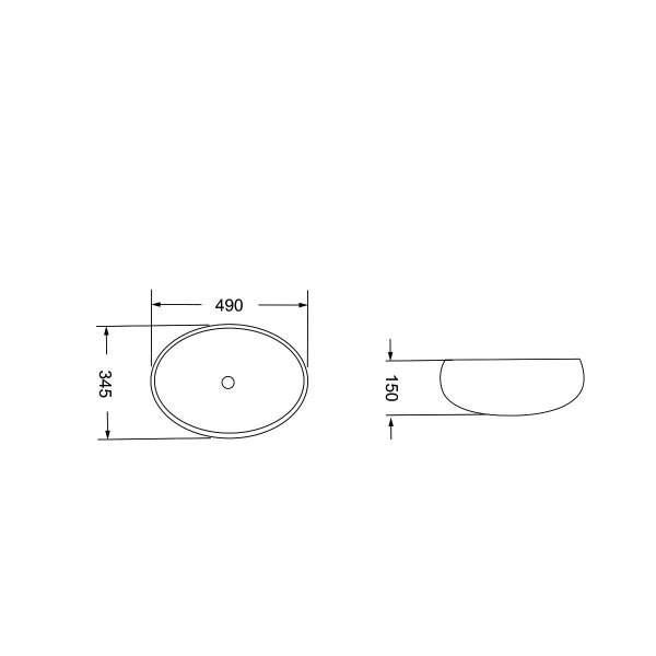 Раковина накладная (49х34,5) Vincea VBS-202 белый