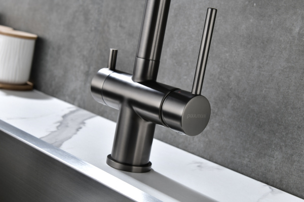 Смеситель для кухни с подключением к фильтру  Paulmark Serpentine Se213222-GM